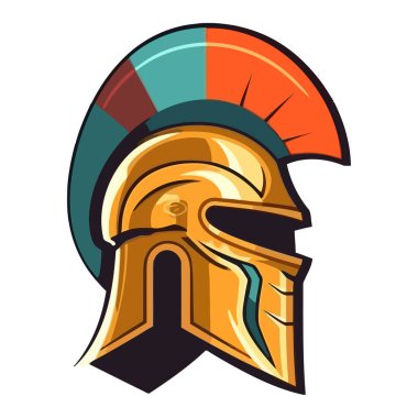 Şövalye savaşçı miğferi. Asker ya da gladyatör zırhı. Vektör illüstrasyonu