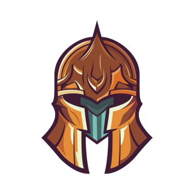 Şövalye savaşçı miğferi. Asker ya da gladyatör zırhı. Vektör illüstrasyonu