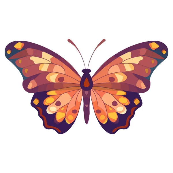 Симпатичная Бабочка Рисунок Бабочки Белом Фоне Ручная Бабочка Векторная Иллюстрация — стоковый вектор