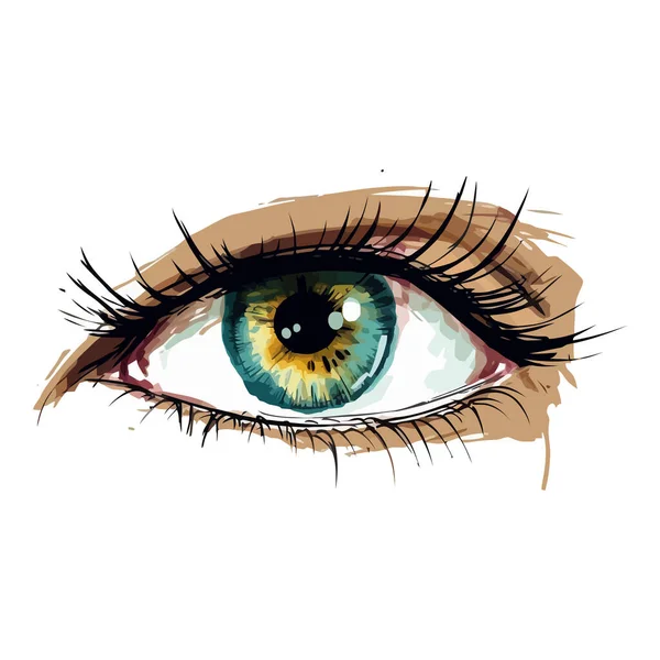 Beautiful Realistic Female Eye Cute Drawing Eye White Background Hand — Stock Vector