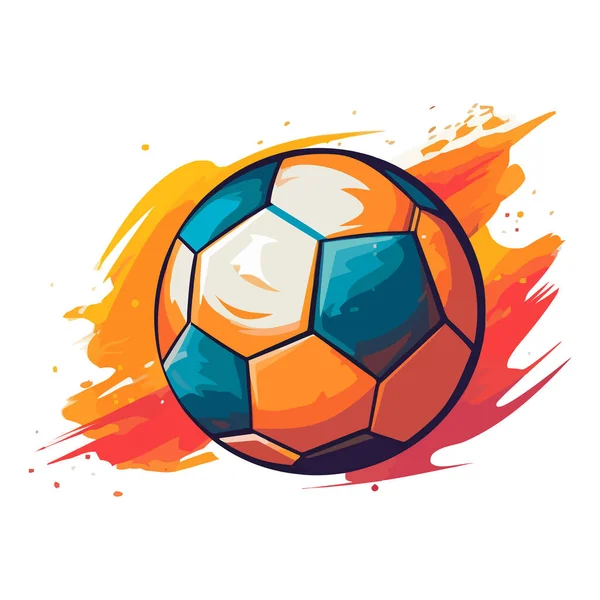 Imagem Abstrata Bola Futebol Bola Futebol Bonito Isolado Fundo Branco — Vetor de Stock