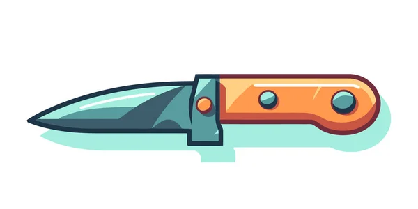 Düz Dizaynlı Bıçak Beyaz Arka Planda Renkli Bıçak Ikonu Vektör — Stok Vektör