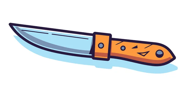 Messer Flacher Ausführung Vorhanden Buntes Messer Symbol Auf Weißem Hintergrund — Stockvektor