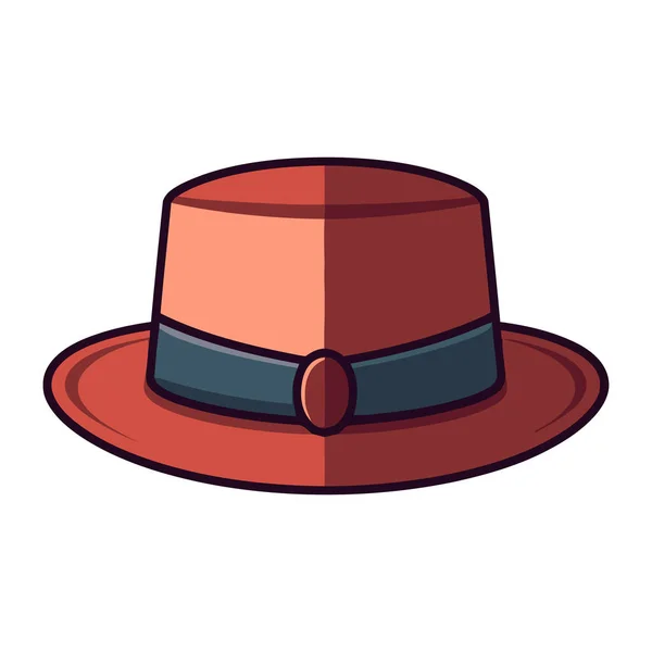 Güzel Şapka Beyaz Arka Planda Izole Edilmiş Erkek Şapkası Çizgi — Stok Vektör
