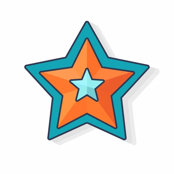 Star Icon White Background Colored Star Flat Design Vector Illustration — Stock Vector