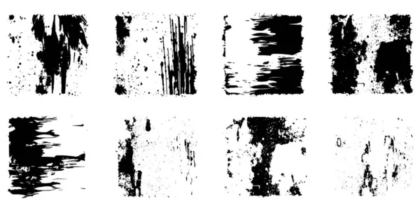 Salpicaduras Grunge Negro Abstracto Conjunto Salpicaduras Grunge Negro Salpicadura Pintura — Archivo Imágenes Vectoriales