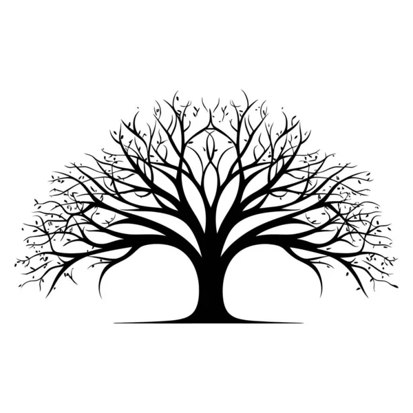 Baumsilhouette Abstraktes Bild Eines Baumes Ohne Blätter Vektorillustration Generierte — Stockvektor