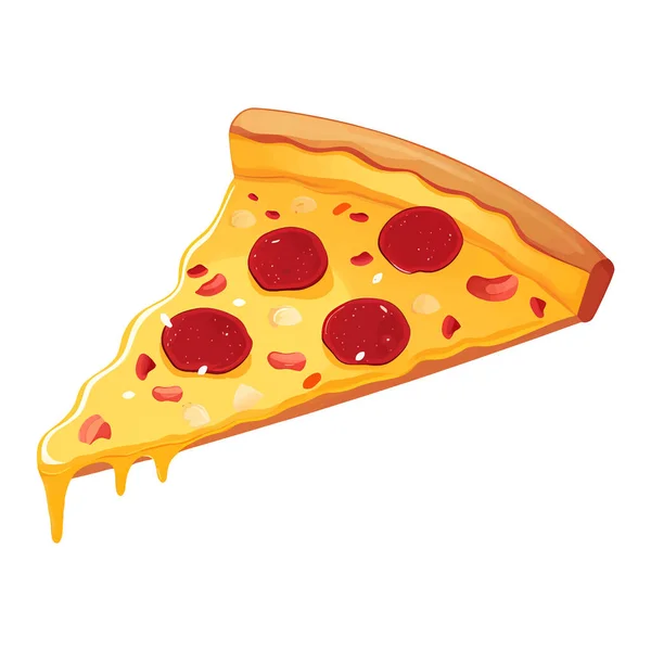 Taze Pişmiş Pizza Bir Dilim Pizza Vektör Çizimi Üretilmiş Yapay — Stok Vektör