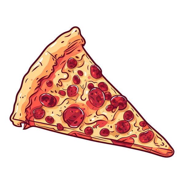 Pizza Recém Assada Uma Fatia Pizza Ilustração Vetorial Gerada — Vetor de Stock