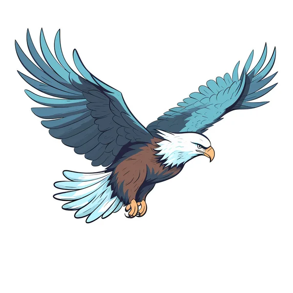 鹰标志设计 飞鹰的形象 可爱的鹰标志 矢量图解 产生的人工智能 — 图库矢量图片