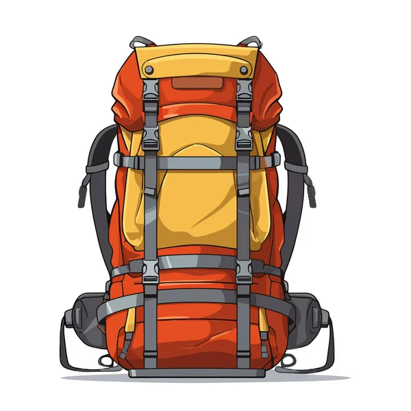 Hiking Backpack Image Cute Camping Backpack Image Isolated Vector Illustration — Stock Vector