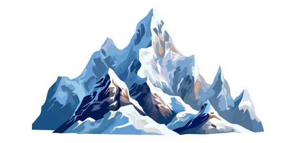 Imagen Montaña Lindos Picos Rocosos Estilo Plano Imagen Cima Ilustración — Archivo Imágenes Vectoriales