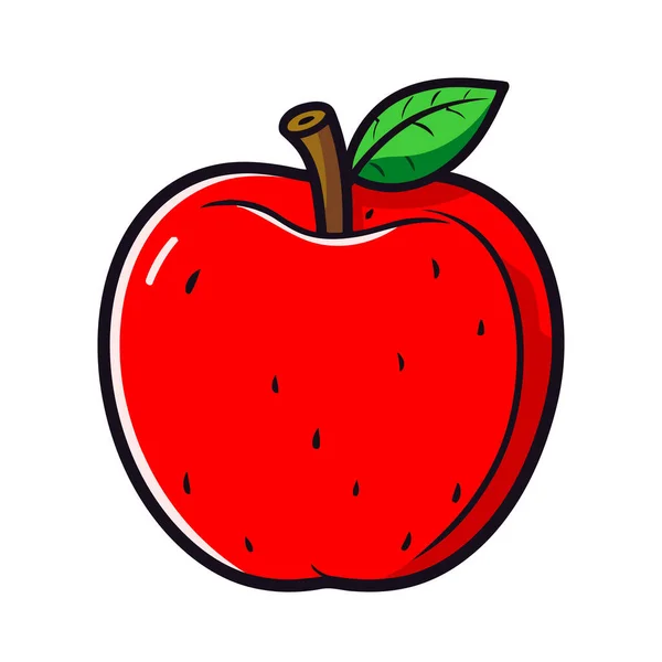 Äppelikonen Söt Bild Ett Isolerat Rött Äpple Vektorillustration Genererad Aviär — Stock vektor