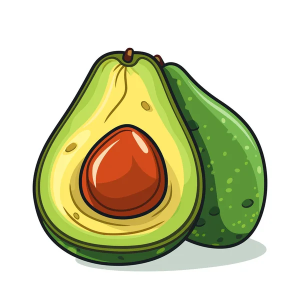 Avocado Symbol Nettes Bild Einer Isolierten Avocado Vektorillustration Generierte — Stockvektor