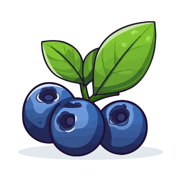 蓝莓图像 一个孤立的蓝莓的可爱图像 矢量图解 产生的人工智能 — 图库矢量图片