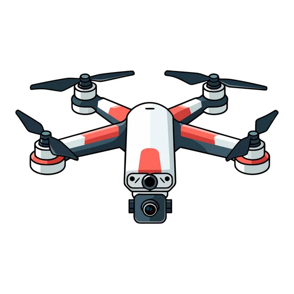 Drone Image Cute Image Isolated Quadcopter Camera Vector Illustration Generated — Stock Vector
