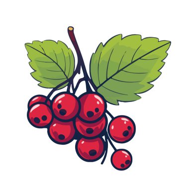 Böğürtlen ikonu. İzole edilmiş kırmızı böğürtlenlerin şirin bir görüntüsü. Vektör çizimi. Üretilmiş Yapay Zeka