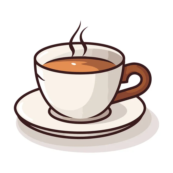 Kaffeetasse Vorhanden Nettes Bild Der Kaffeetasse Mit Aromatischem Dampf Vektorillustration — Stockvektor