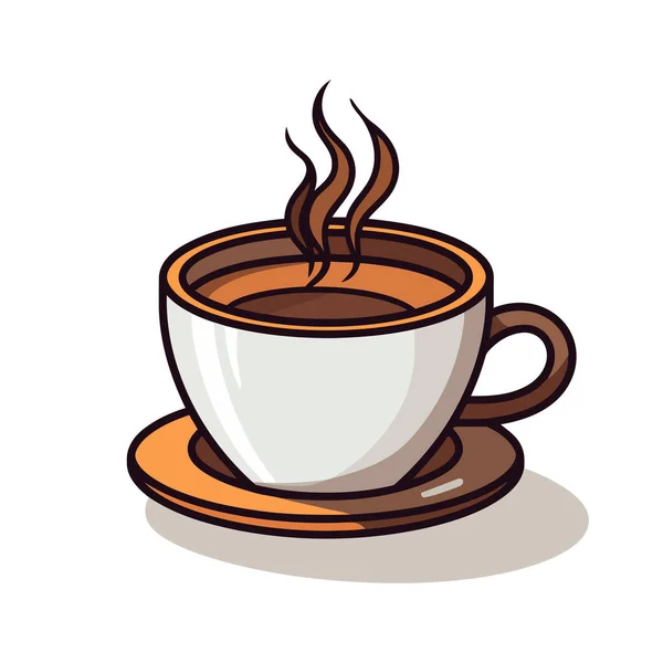Изображение Чашки Кофе Симпатичное Изображение Чашки Кофе Ароматным Паром Векторная — стоковый вектор