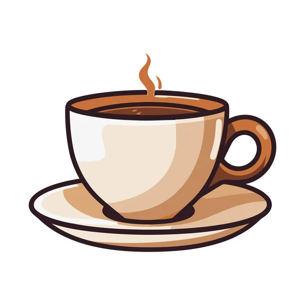 Изображение Чашки Кофе Симпатичное Изображение Чашки Кофе Ароматным Паром Векторная — стоковый вектор