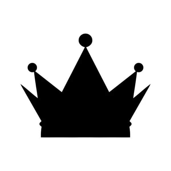 Crown Icon Black King Crown Symbol Isolated Crown Icon Vector — Archivo Imágenes Vectoriales