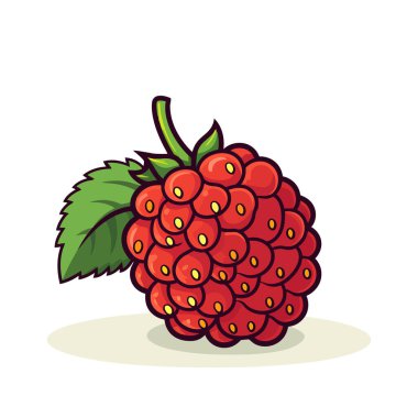 Ahududu resmi. İzole edilmiş ahududu hoş bir görüntü. Vektör çizimi. Üretilmiş Yapay Zeka