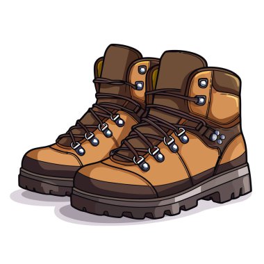 Çizme görüntüsü. Yürüyüş botları görüntüsü izole edildi. Vektör çizimi. Üretilmiş Yapay Zeka