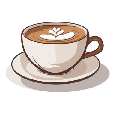 Coffee cup image. Cute image of Coffee cup with aromatic steam. Vector illustration. Generated AI clipart