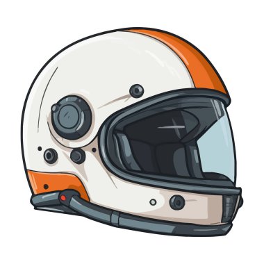 Astronot kaskı beyaz arka planda izole edilmiş. Uzay giysisi kaskının şirin bir görüntüsü. Vektör çizimi. Üretilmiş Yapay Zeka