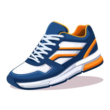 Hoş, modern spor ayakkabılar. Spor ayakkabıları beyaz arka planda izole edilmiş. Ayakkabı görüntüsü. Vektör illüstrasyonu