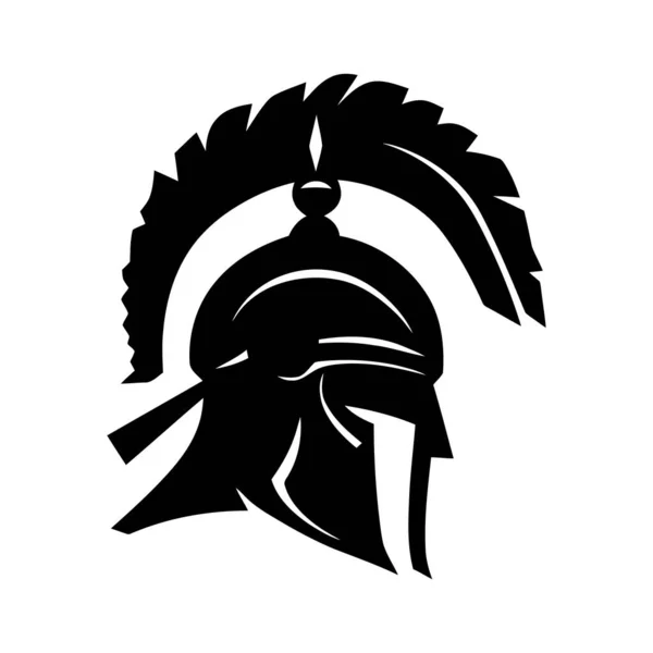 Rytířská Válečnická Přilba Černá Ikona Helmy Římského Vojáka Nebo Gladiátora — Stockový vektor