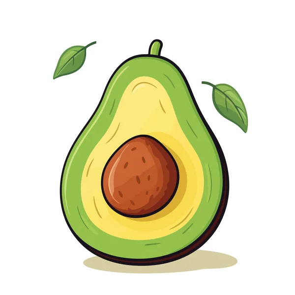 Avocado Icoon Schattig Beeld Van Een Geïsoleerde Avocado Vector Illustratie — Stockvector