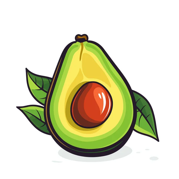 Avocado Icon Cute Image Isolated Avocado Vector Illustration Generated — Stock Vector