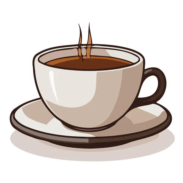 Kahve Fincanı Resmi Aromatik Buharlı Kahve Fincanının Şirin Görüntüsü Vektör — Stok Vektör