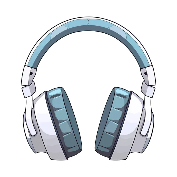 Kopfhörer Isoliert Auf Weißem Hintergrund Nettes Bild Vom Headset Vektorillustration — Stockvektor