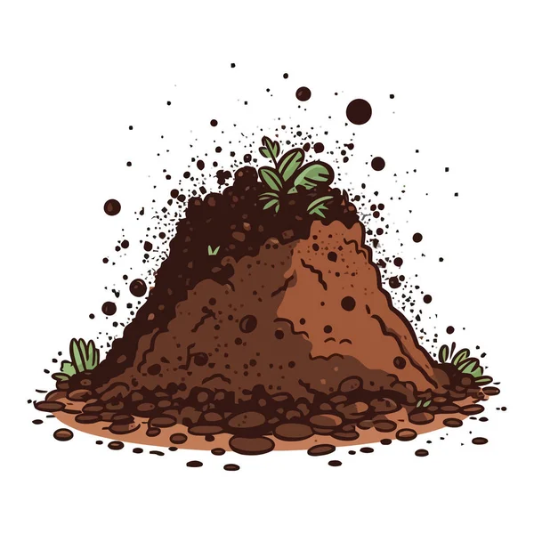 Куча Земли Почва Выращивания Растений Симпатичное Изображение Груды Почвы Сельского — стоковый вектор