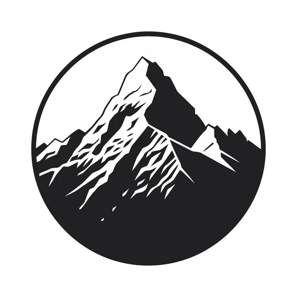 Imagem Montanha Picos Rochosos Desenhados Mão Estilo Plano Ilustração Vetorial — Vetor de Stock