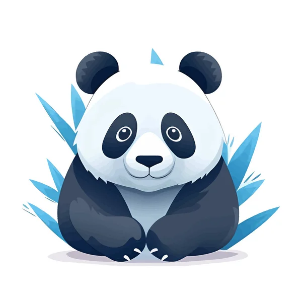 Schöne Darstellung Eines Panda Niedliche Zeichnung Panda Auf Weißem Hintergrund — Stockvektor
