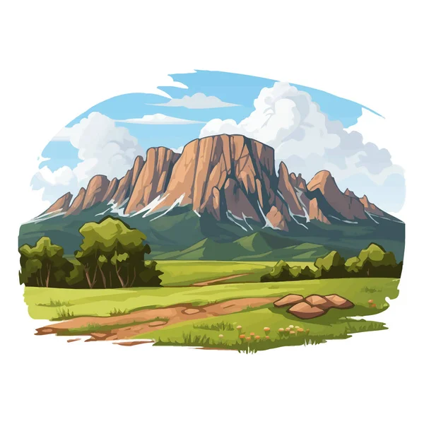山の風景 かわいい山の風景のイメージ 観光コンセプト ベクトルイラスト 生成Ai — ストックベクタ