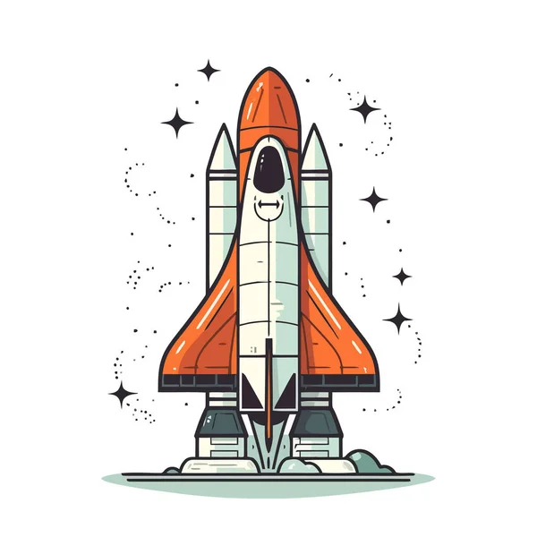 Space Shuttle Image Futuristic Spaceship Launches Galaxy Vector Illustration Generated — Stock Vector