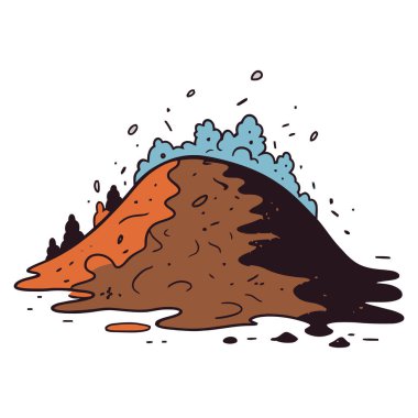 Toprak yığını. Bitki yetiştirmek için toprak. Ziraat için güzel bir toprak yığını imajı. Vektör çizimi. Üretilmiş Yapay Zeka