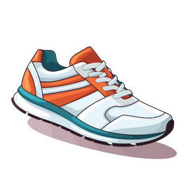 Hoş, modern spor ayakkabılar. Spor ayakkabıları beyaz arka planda izole edilmiş. Ayakkabı görüntüsü. Vektör illüstrasyonu