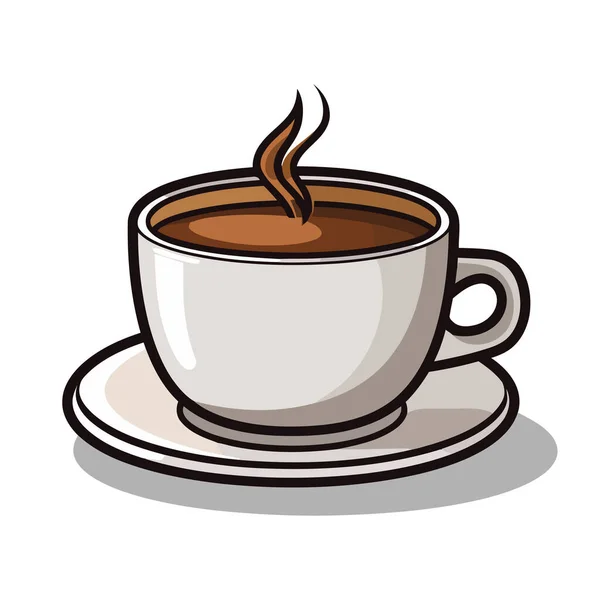 Obraz Filiżanki Kawy Ładny Obraz Filiżanki Kawy Aromatyczną Parą Ilustracja — Wektor stockowy