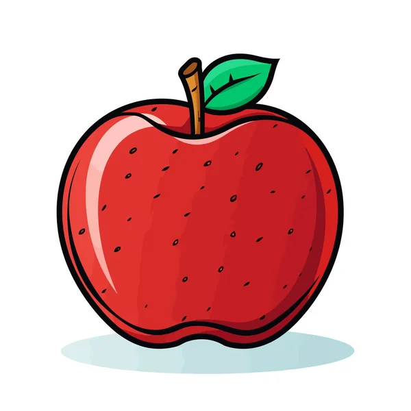 stock vector Apple icon. Cute image of an isolated red apple. Vector illustration. Generated AI