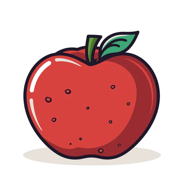 Значок Яблока Симпатичное Изображение Изолированного Красного Яблока Векторная Иллюстрация Генерируемый — стоковый вектор
