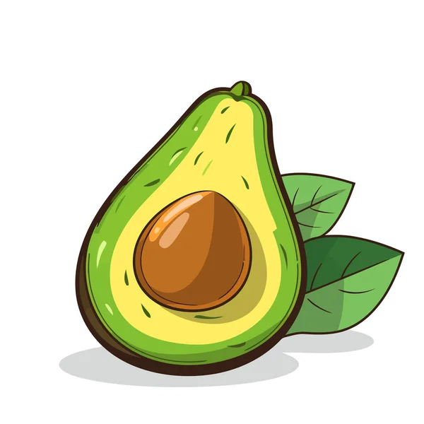 Avocado Icoon Schattig Beeld Van Een Geïsoleerde Avocado Vector Illustratie — Stockvector