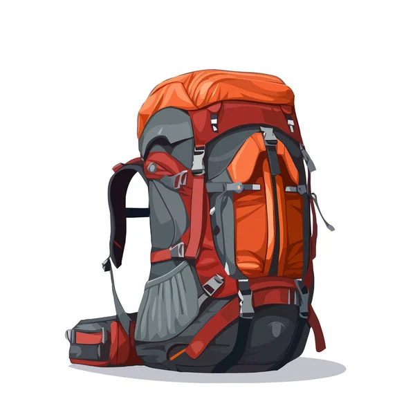 Hiking Backpack Image Cute Camping Backpack Image Isolated Vector Illustration — Stock Vector
