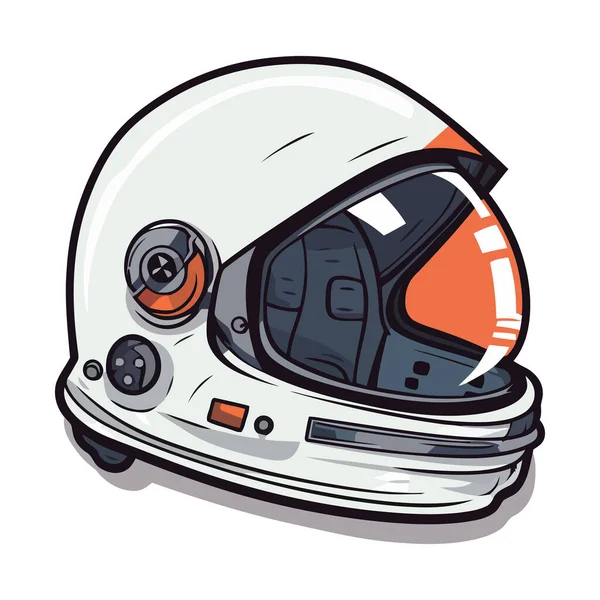 Casque Astronaute Isolé Sur Fond Blanc Image Mignonne Casque Combinaison — Image vectorielle