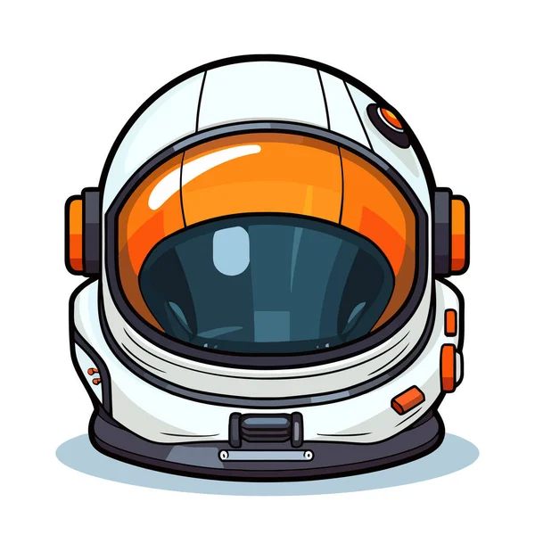 Casco Astronauta Isolato Sfondo Bianco Carina Immagine Casco Tuta Spaziale — Vettoriale Stock