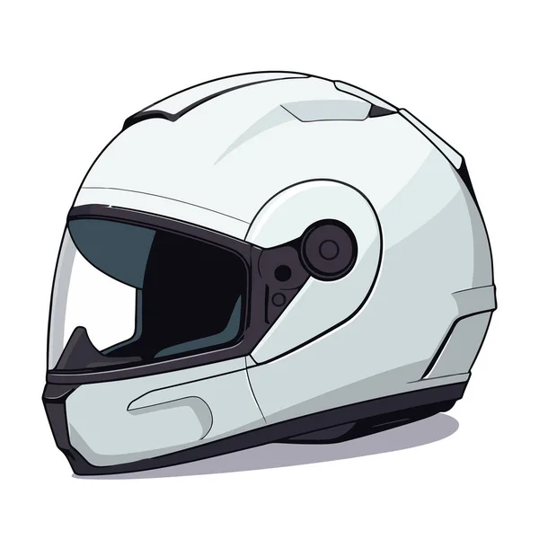 Мотоциклетный Шлем Изолирован Белом Фоне Симпатичное Изображение Гоночного Шлема Векторная — стоковый вектор